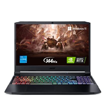 Acer Intel Nitro 5 Core i5 11th Gen 15.6″ (39.62cms) Full HD IPS Gaming Laptop 8 GB/512GB SSD/Win 11/4 GB Graphics/NVIDIA GeForce RTX 3050/144 Hz, Black, 2.4 kg, Windows 11 Home – AN515-57