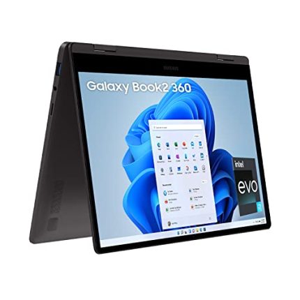 Samsung Galaxy Book2 360 Intel 12th Gen i7 EvoTM 33.78cm (13.3″) AMOLED 2 in 1 Touch Screen Laptop (16 GB/512 GB SSD/Windows 11/MS Office/Backlit KB/Fingerprint Sensor/Graphite/1.16Kg), NP730QED-KA1IN