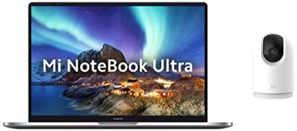 MI Notebook Ultra 3.2K Resolution Display Intel Core i5-11300H 11th Gen 15.6 Inch Thin Light Laptop & 360° Home Security Wireless Camera 2K Pro with Bluetooth Gateway BLE 4.2