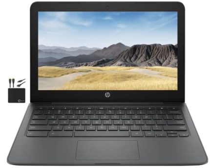 HP 2022 Newest Chromebook 11.6″ HD Thin Light Laptop Computer for Business Student, Intel Celeron N3350 Up to 2.4 GHz, 4GB Memory, 32GB eMMC,Webcam, USB-C, WiFi, Bluetooth, Chrome OS+MarxsolCables