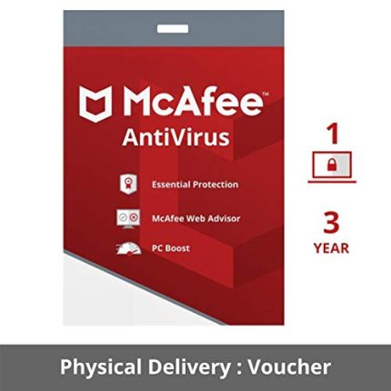 McAfee Antivirus – 1 User, 3 Years Product Key (Activation Key Card- No CD)