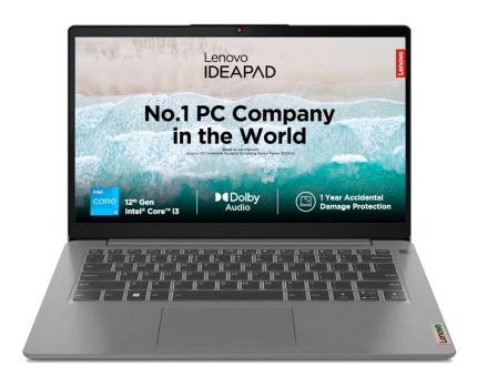 Lenovo IdeaPad 3 12th Gen Intel Core i3-1215U 14 Inch (35.5cm) FHD Thin & Light Laptop (8GB/512GB SSD/Win 11/Office 2021/1Yr ADP Free/3months Game Pass/Arctic Grey/1.43Kg), 82RJ00FUIN